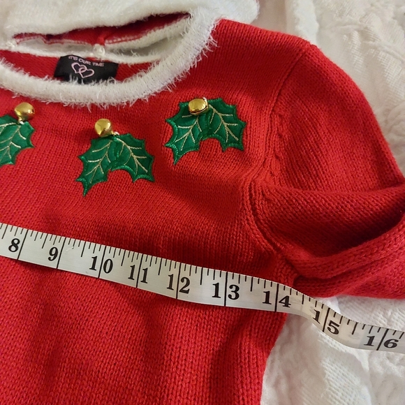 SANTA GIRLS 2 PIECE SWEATER DRESS / CAP NWT - Picture 5 of 13